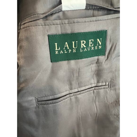 Ralph Lauren Sport Coat Blazer Jacket Silk Wool Blend Blue Gray Plaid Men's 44L - Picture 5 of 6